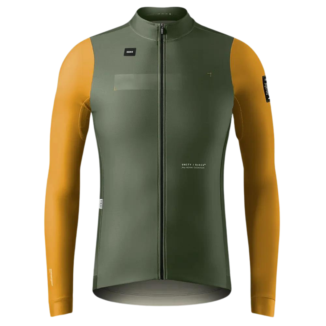 Campera térmica mangas largas verde y amarillo